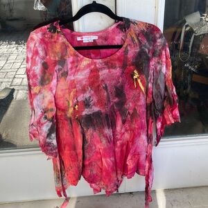 Tie-Dye , Handpainted Boho Layered Top